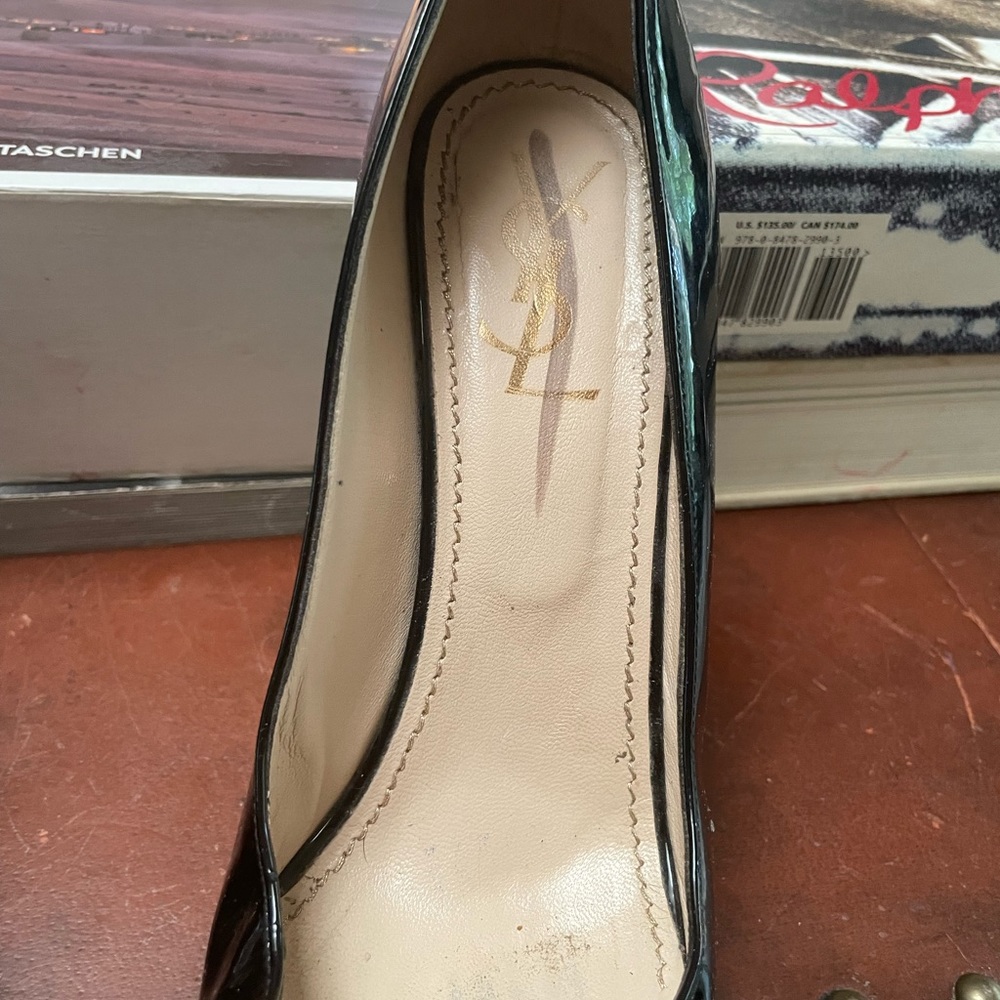 YSL Vintage Black Patent Leather Heels 40 10 - Picture 4 of 8